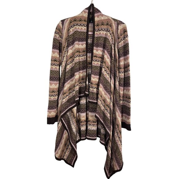 Alison Andrews Sweater Women M Pink Striped Western Boho Aztec Chevron Floral - Picture 6 of 11